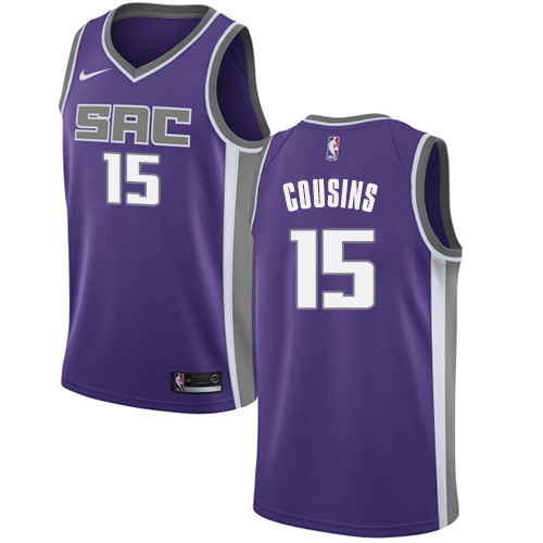 Men's DeMarcus Cousins Swingman Purple Nike Jersey: NBA Sacramento Kings #15 Icon Edition