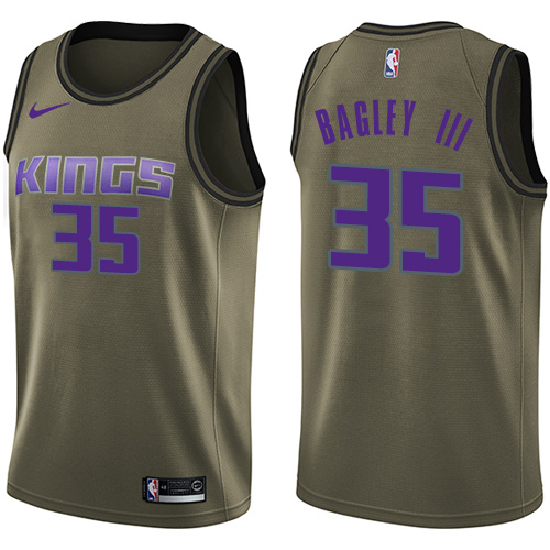 Youth Marvin Bagley III Swingman Green Nike Jersey: NBA Sacramento Kings #35 Salute to Service